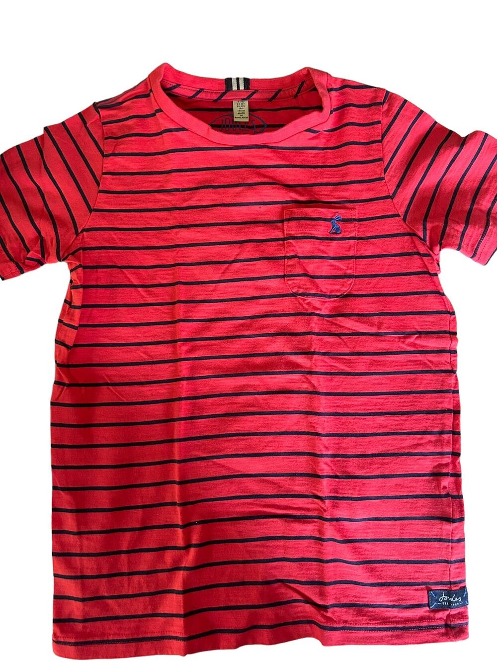 Joules Navy Red And Blue Stripe Shirt size 9-10